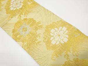 アンティーク　荒波に花模様織り出し袋帯（材料）